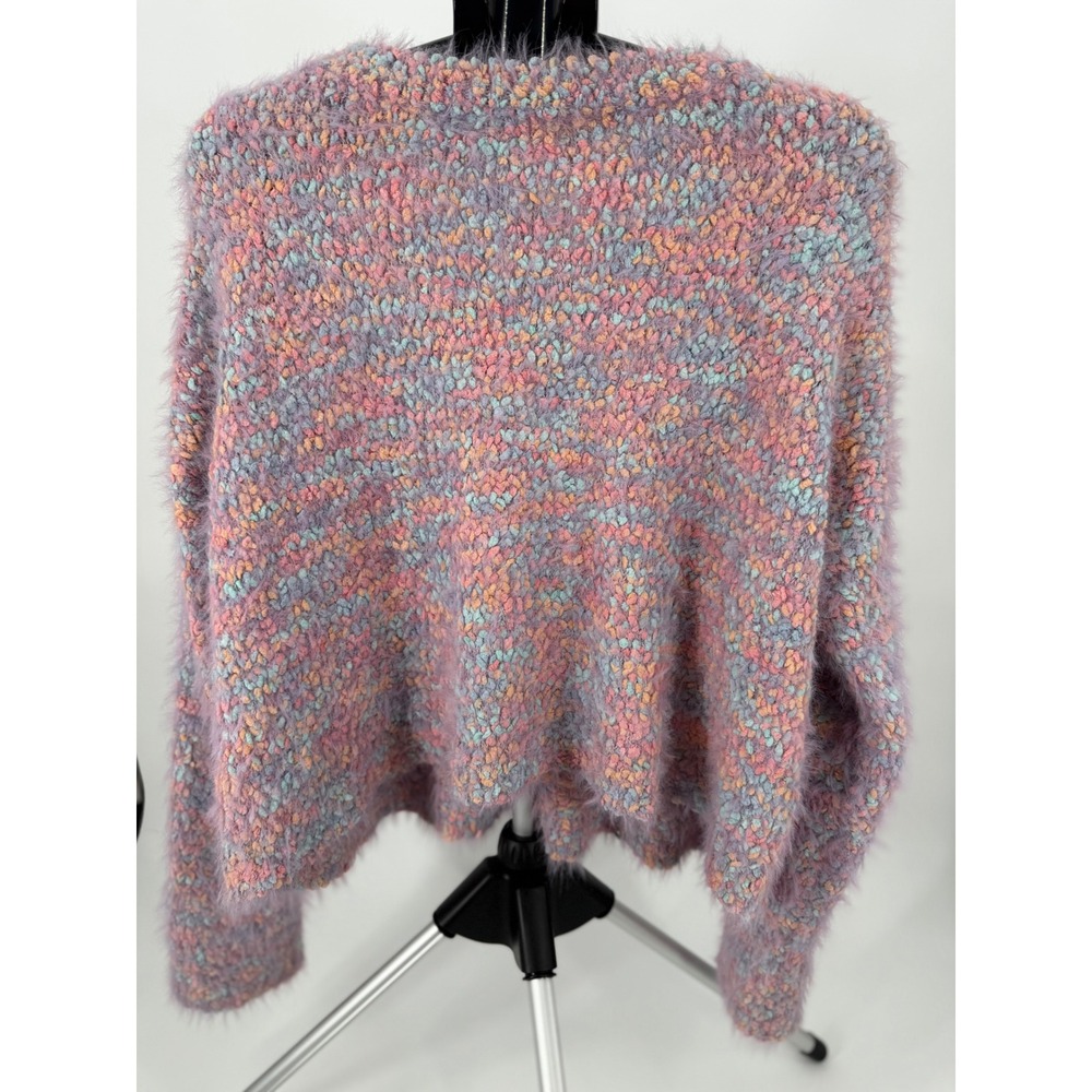 Urban Outfitters Eyelash Popcorn Knit Sweater‎ Pastel Speckled Fuzzy Crewneck M